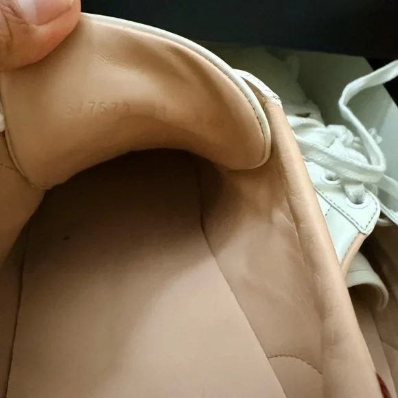 Gucci Calfskin Web Bee Embroidered Womens Ace Platform Sneakers 39 White - Picture 6 of 7